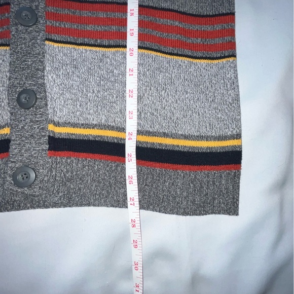 Urban Pipeline Striped Button Down Cardigan Sweater Collar Grandpa Size Medium - Picture 6 of 6
